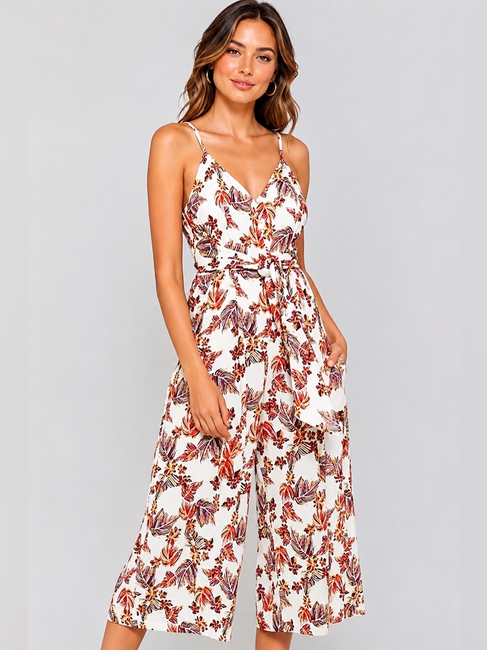 Free People wide tropical leg jumpsuit Size Small 0